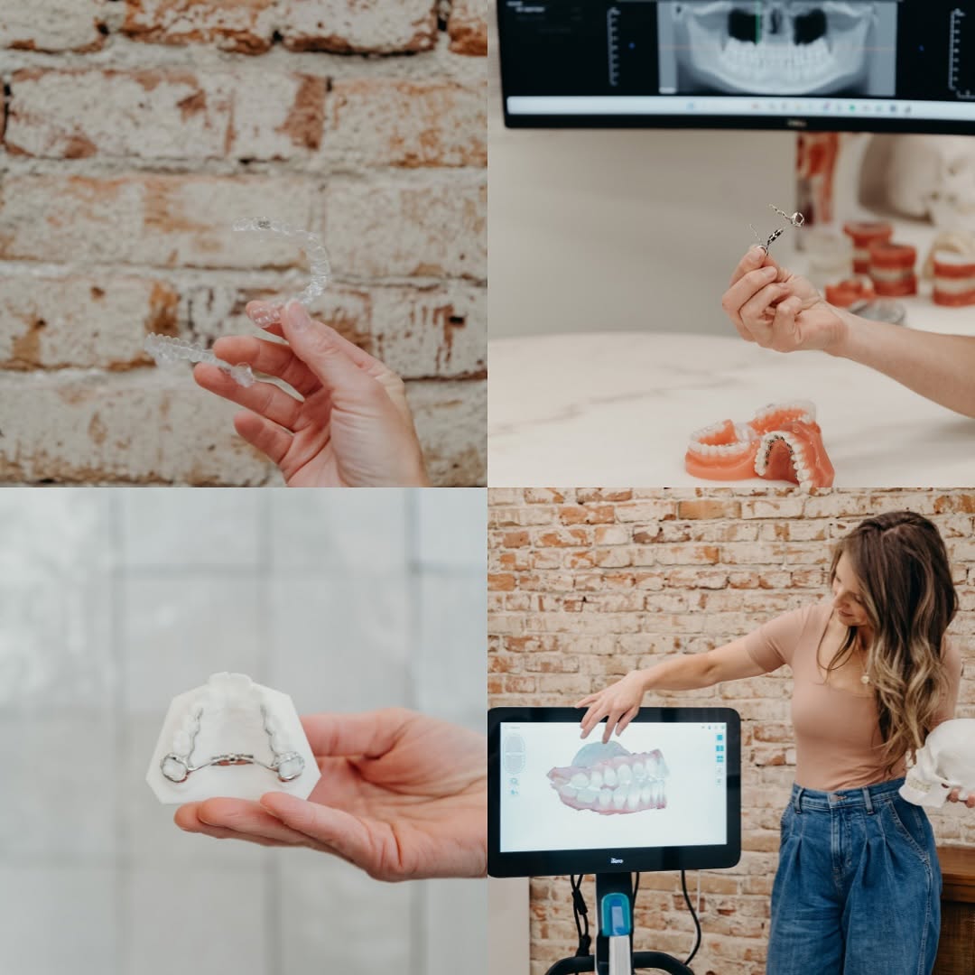 A clear aligner, orthodontic appliances, and Dr. Vanderstelt using a 3D intraoral scanner at Aligned Orthodontics in Denver to help crooked teeth treatment